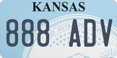 KS license plate 888ADV