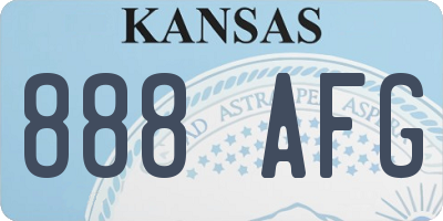 KS license plate 888AFG