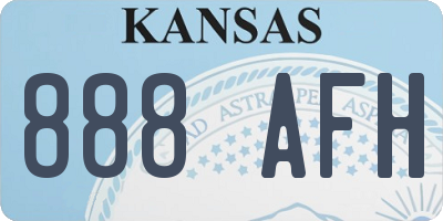 KS license plate 888AFH