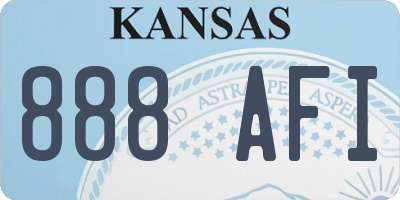 KS license plate 888AFI