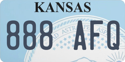 KS license plate 888AFQ