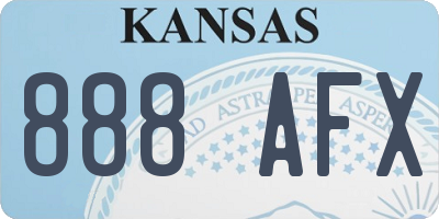 KS license plate 888AFX