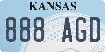 KS license plate 888AGD