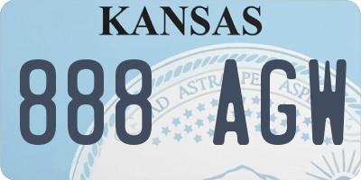 KS license plate 888AGW