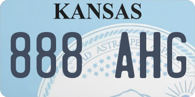 KS license plate 888AHG