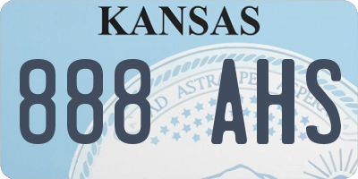 KS license plate 888AHS