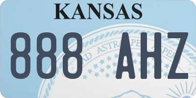 KS license plate 888AHZ