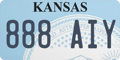 KS license plate 888AIY