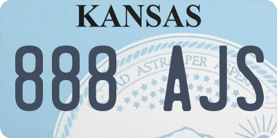 KS license plate 888AJS