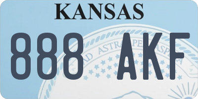 KS license plate 888AKF