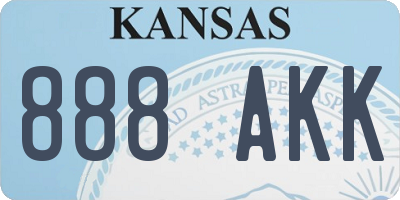 KS license plate 888AKK