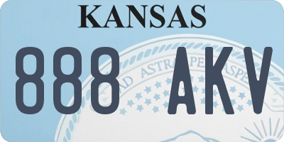 KS license plate 888AKV