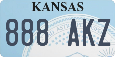 KS license plate 888AKZ