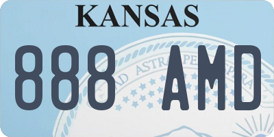 KS license plate 888AMD