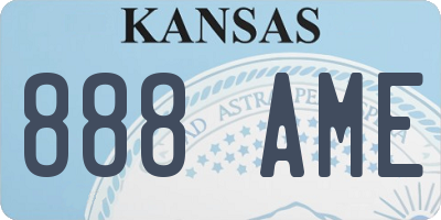KS license plate 888AME