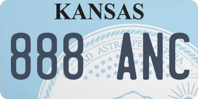 KS license plate 888ANC