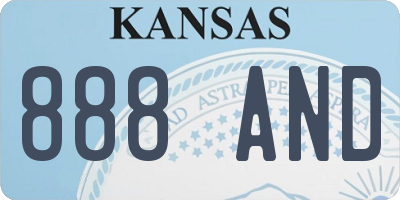 KS license plate 888AND