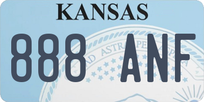KS license plate 888ANF