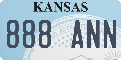 KS license plate 888ANN