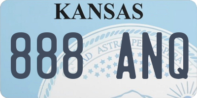KS license plate 888ANQ