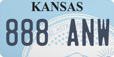 KS license plate 888ANW