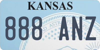 KS license plate 888ANZ