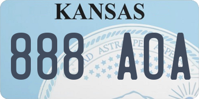 KS license plate 888AOA