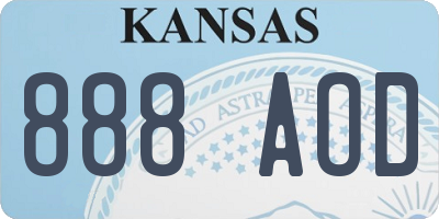 KS license plate 888AOD