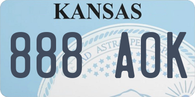 KS license plate 888AOK