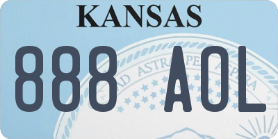 KS license plate 888AOL