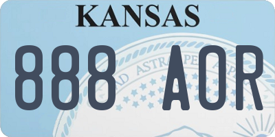 KS license plate 888AOR