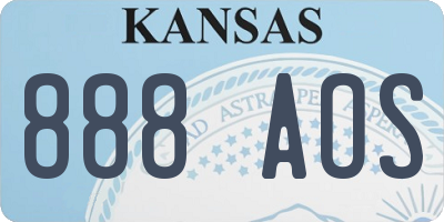 KS license plate 888AOS