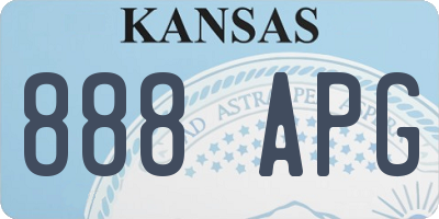 KS license plate 888APG