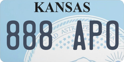 KS license plate 888APO