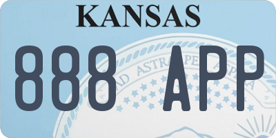 KS license plate 888APP