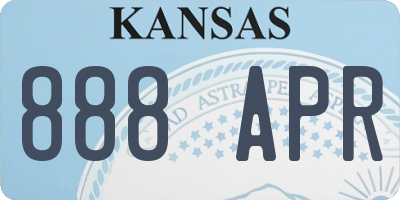 KS license plate 888APR