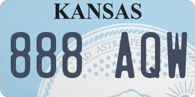 KS license plate 888AQW