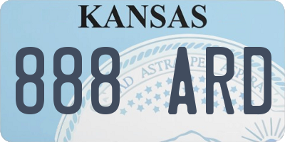 KS license plate 888ARD