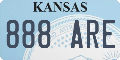 KS license plate 888ARE
