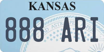 KS license plate 888ARI