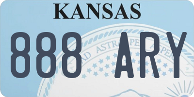 KS license plate 888ARY