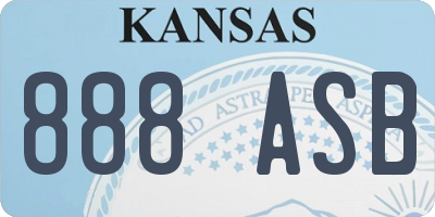 KS license plate 888ASB
