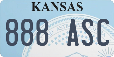KS license plate 888ASC