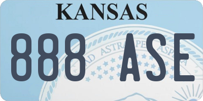 KS license plate 888ASE