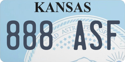 KS license plate 888ASF