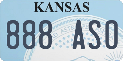 KS license plate 888ASO