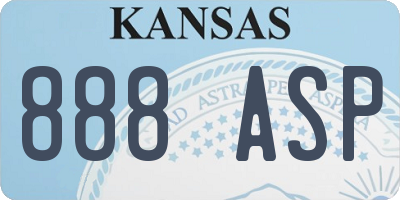 KS license plate 888ASP