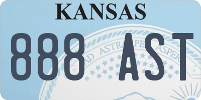 KS license plate 888AST