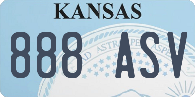 KS license plate 888ASV
