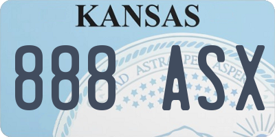 KS license plate 888ASX